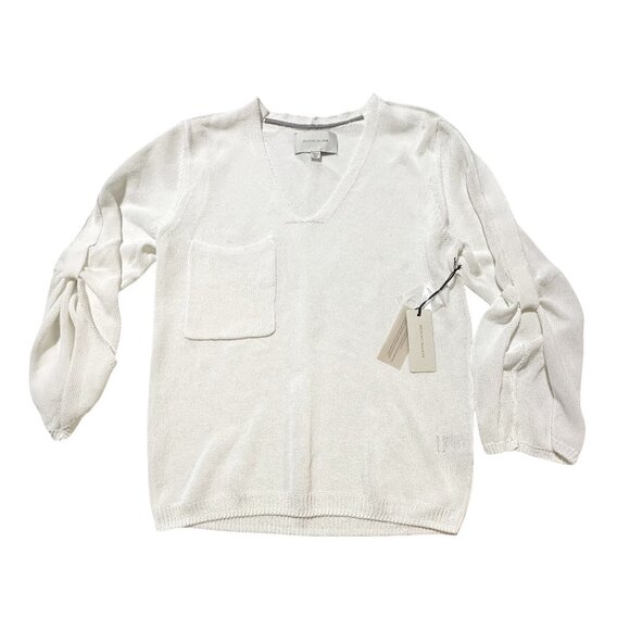 Brochu Walker Palmas Vee White Sweater XS Salt Water NWT - Picture 7 of 16